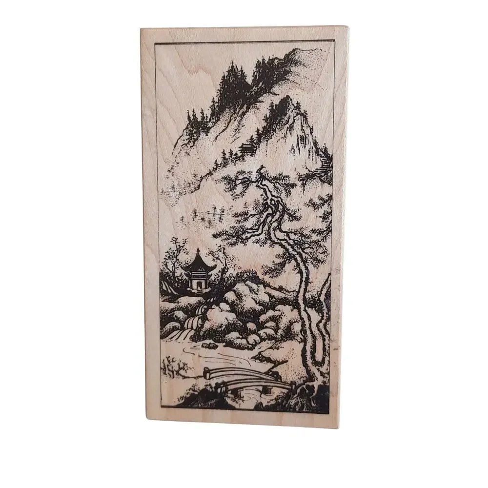 Retired PSX And JRL Assorted Lot Wooden Mount Rubber Stamps Botanical Japanese-4